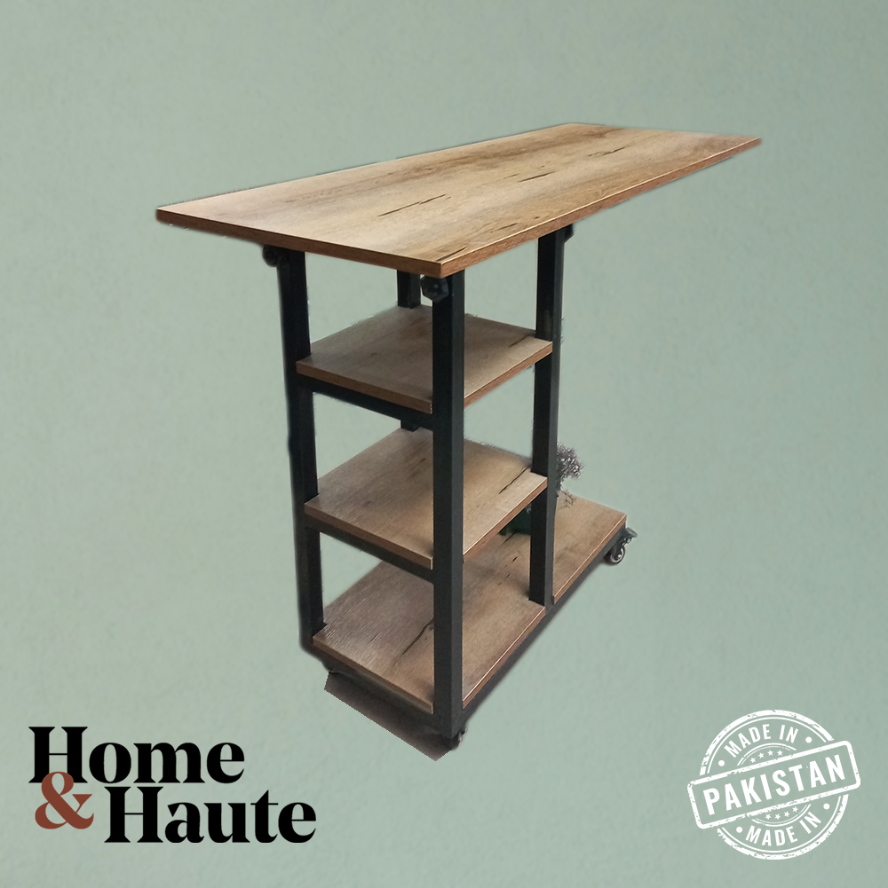 Multi-Purpose, Multi-Functional Wooden and Metal Bedside Laptop/PC Desk, Coffee Table, Serving Tray - Image 2